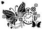 Mobile Preview: Schablone Schmetterling mit Uhr DIN A 4