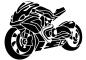 Preview: Schablone sportliches Motorrad DIN A 4