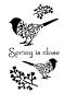 Preview: Schablone Vögel und Frühlingstext DIN A 4