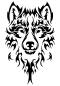Preview: Schablone großer Kopf eines Wolfes DIN A 4