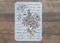 Preview: Schablone mit Schrift und Blumen