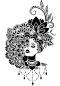 Preview: Schablone elegante Frau mit Schmuck und Blumen DIN A 4