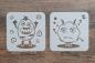 Preview: Set mit 2 Schablonen kleine Monster (2) 15x15cm