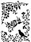Preview: Schablone Blumenranke mit Vogel in DIN A 4
