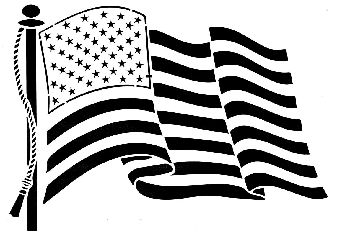 Schablone USA Flagge DIN A 4