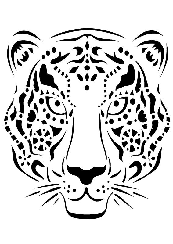 Schablone mit großem Tigerkopf DIN A 4