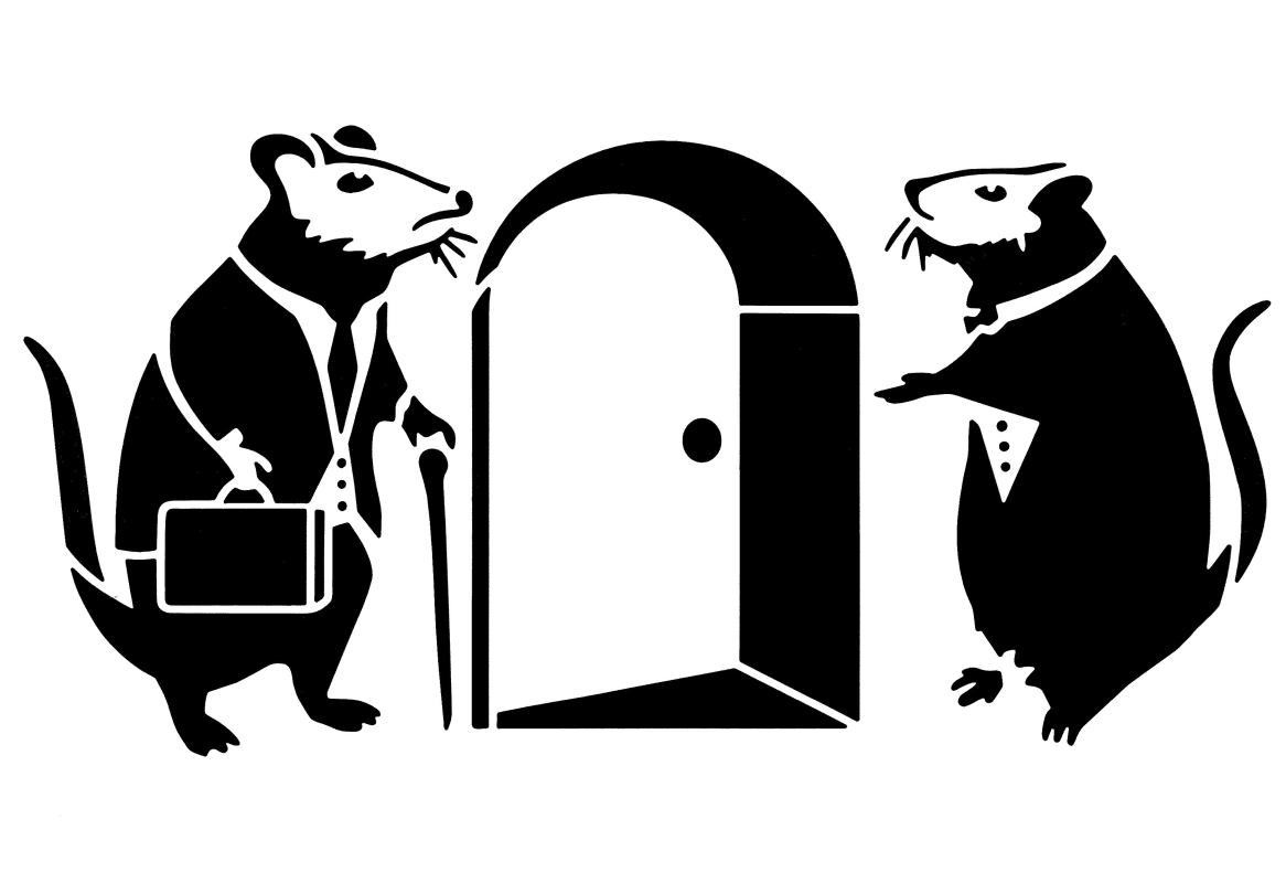 Schablone Banksy Mäuse vor dem Mauseloch DIN A 4