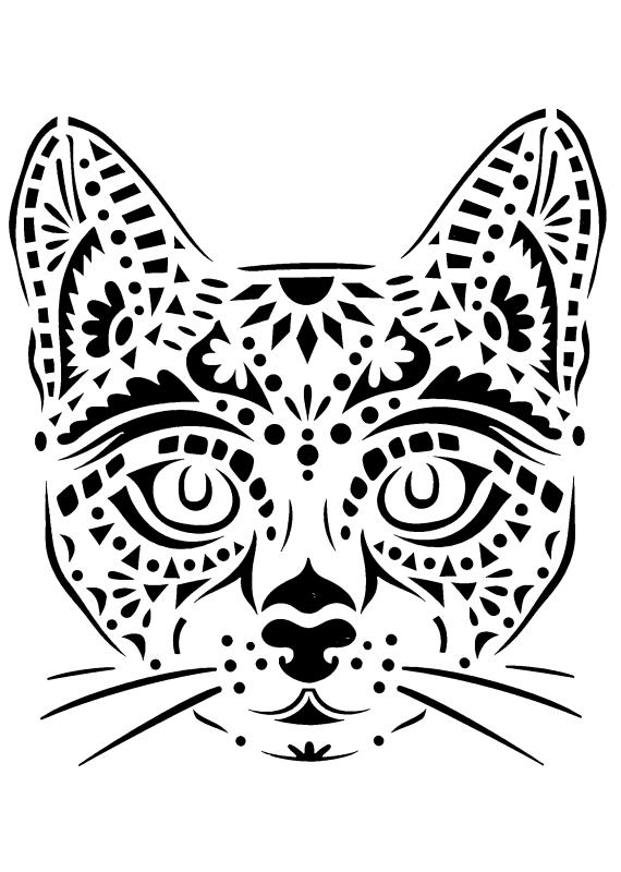 Schablone Stilisierter Katzenkopf DIN A 4