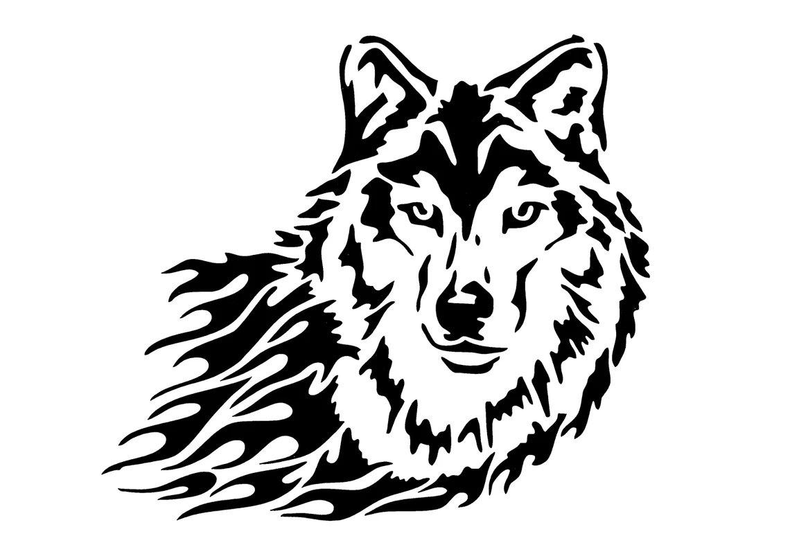 Schablone Wolf Kopf