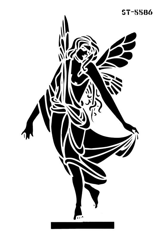 Malschablone Engel als Statue DIN A 4