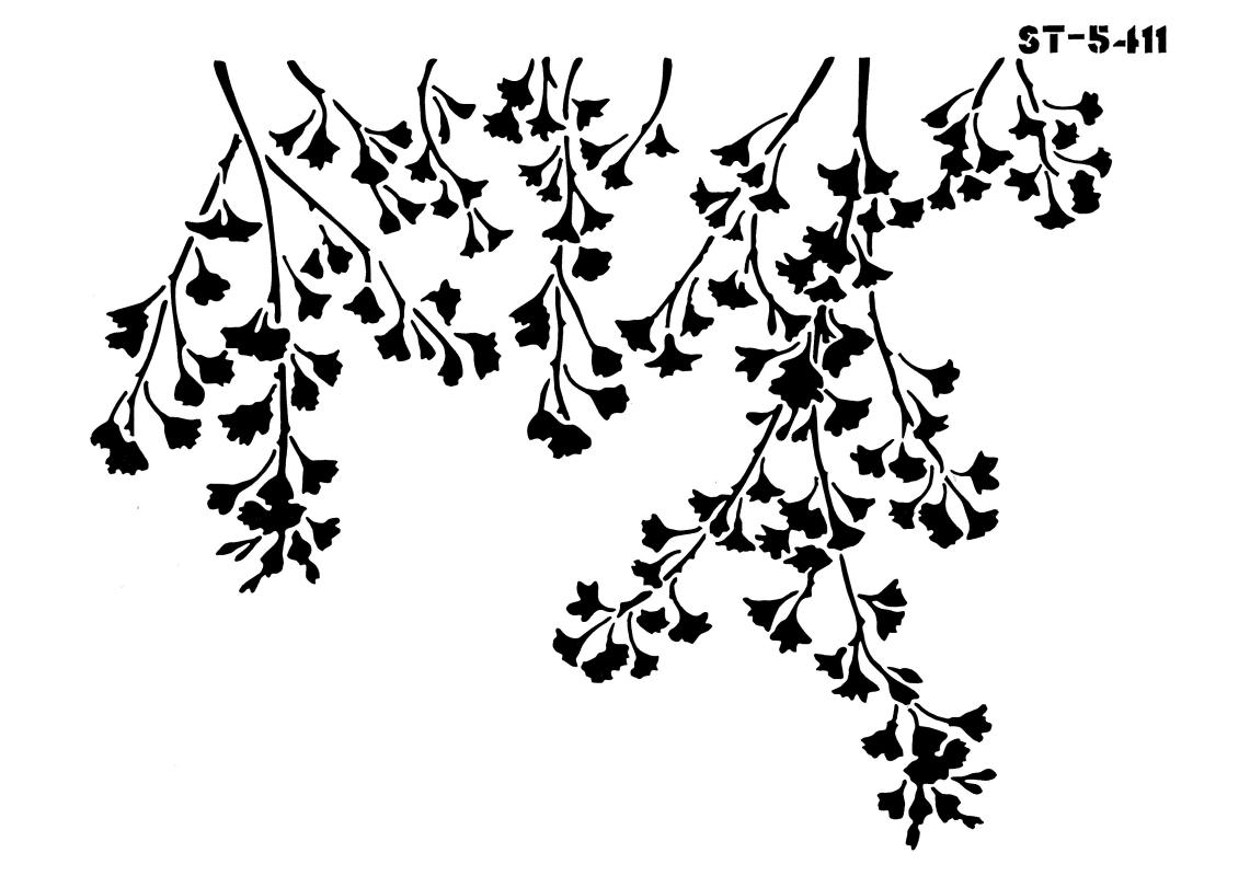 Schablone mehrere Zweig und Blätter DIN A 4
