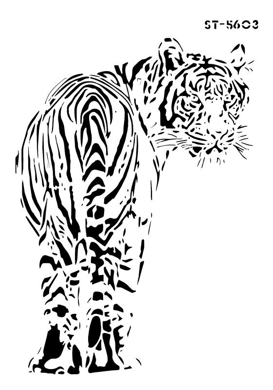 Schablone Tiger von hinten DIN A 4