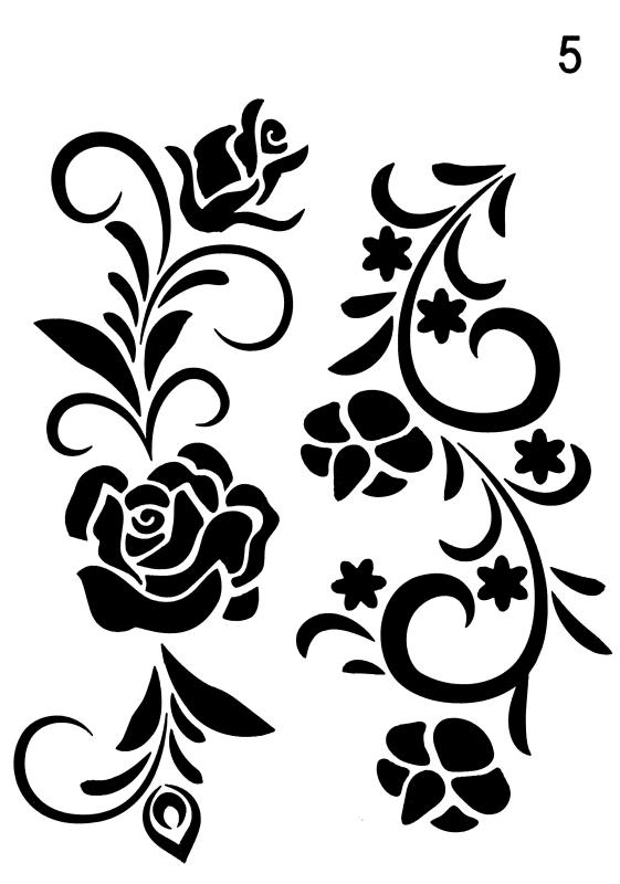 Schablone mit 2 floralen Bordüren in DIN A 4