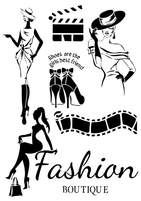 Schablone Fashion & Mode DIN A 4