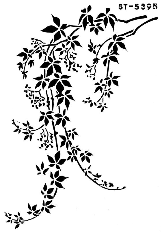 Schablone mit Ast eines Baumes und Blättern DIN A 4