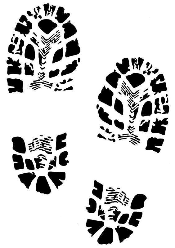 Schablone Fußabdruck Stiefel DIN A 4