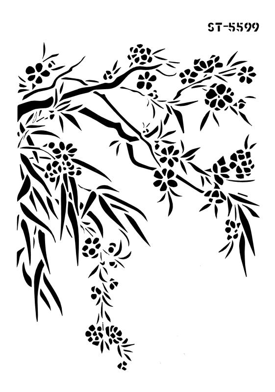Schablone Baum ast Blütenzweig DIN A 4