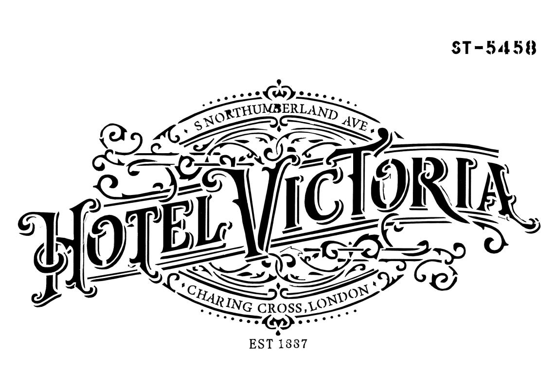 Schablone Hotel Victoria Emblem DIN A 4