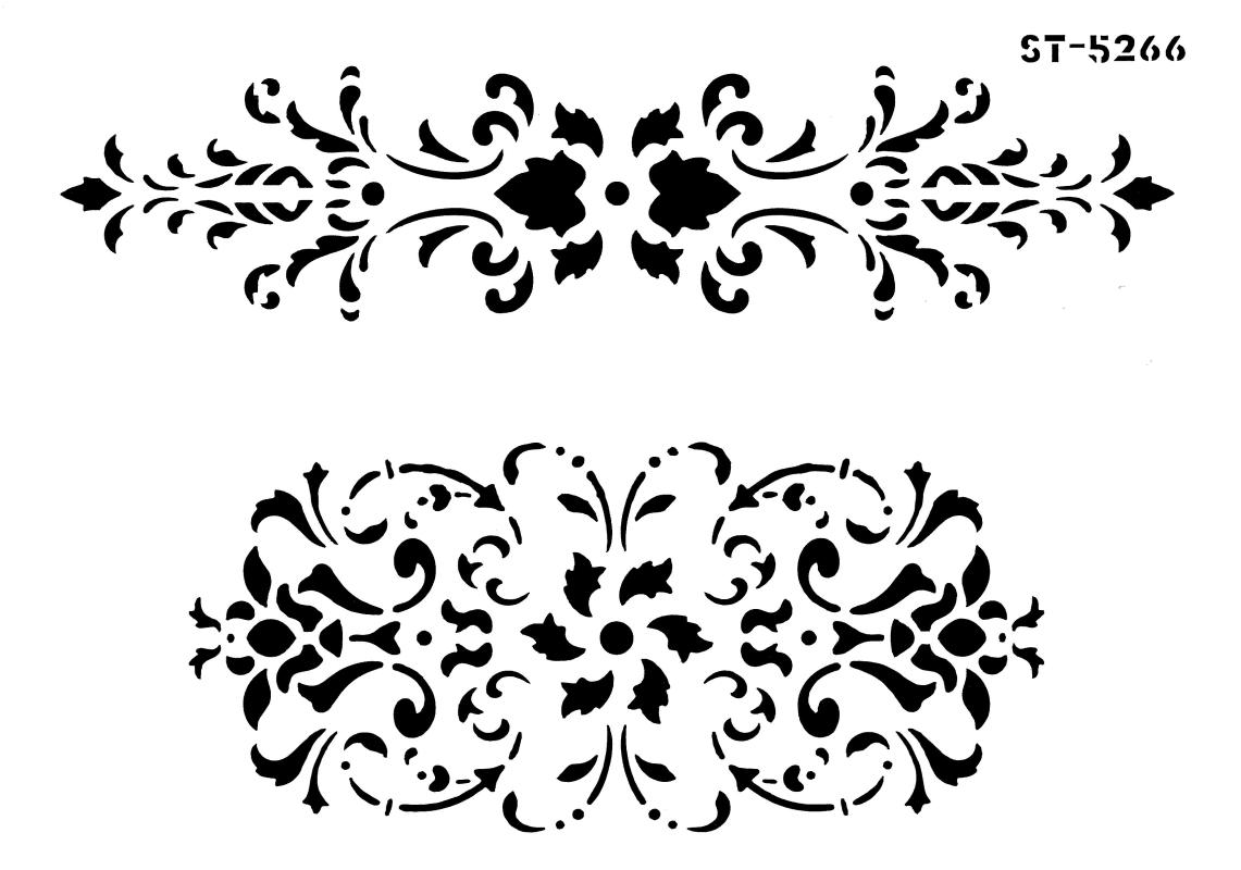 Schablone mit 2 barocken Ornamenten DIN A 4