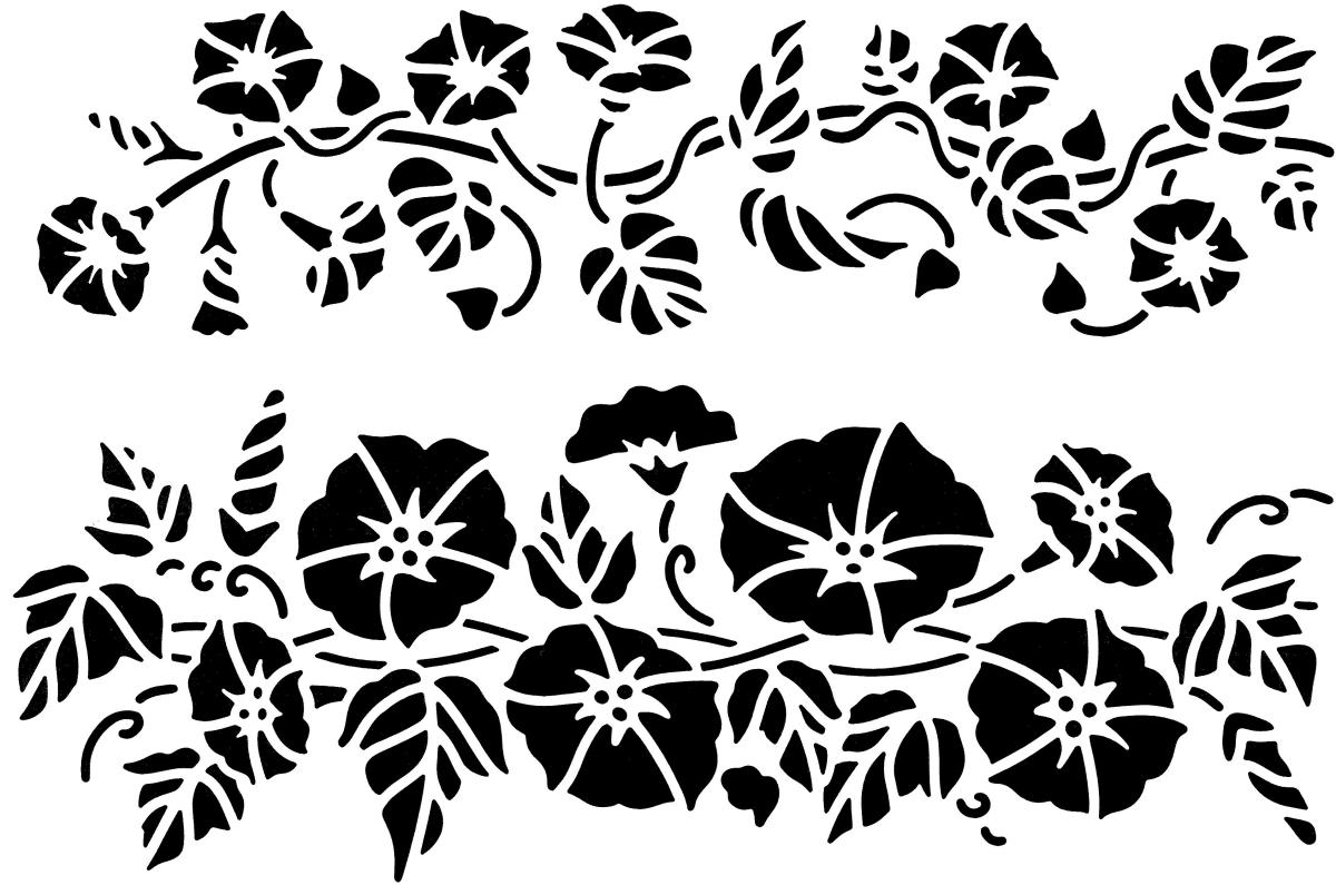Schablone mit 2 floralen Bordüren in DIN A 4