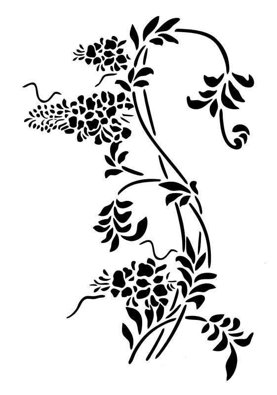Schablone mit floralen Blütenzweigen Ranken DIN A 4