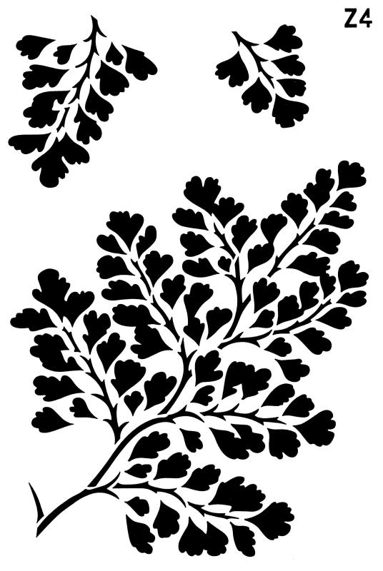 Schablone mit Zweig und Blättern DIN A 4s