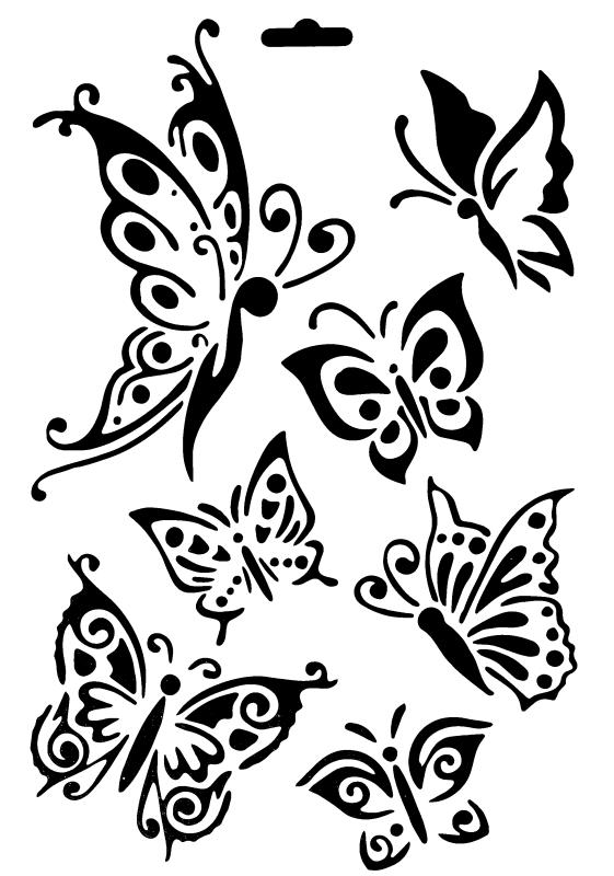 Schablone mit Schmetterlingen DIN A 4