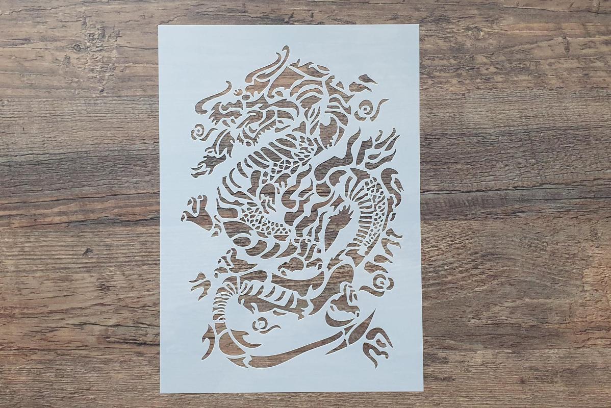 Schablone Drache