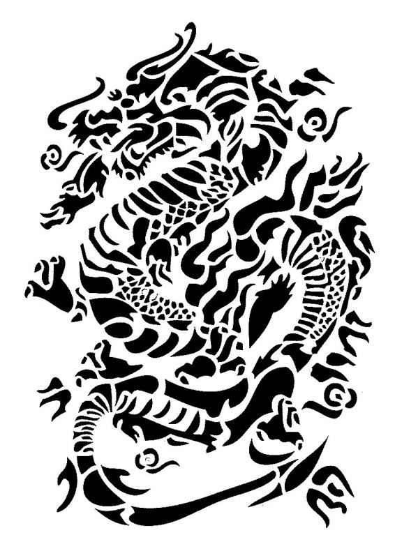 Schablone Drache