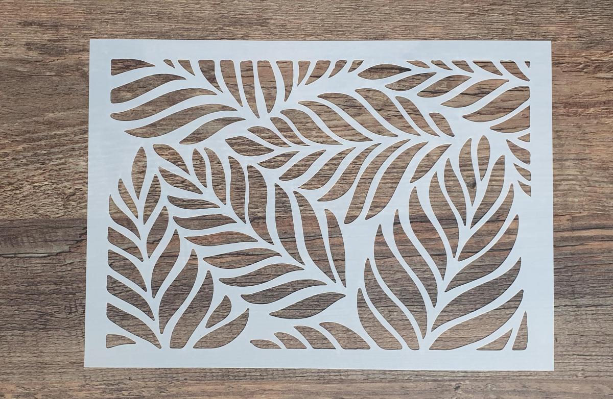 Schablone mit Blättermuster vollflächig DIN A 4