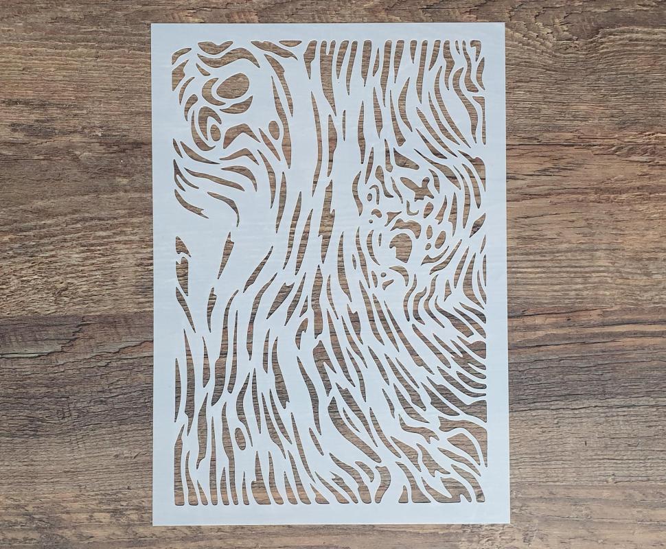 Schablone mit Holzstruktur IV Muster DIN A 4