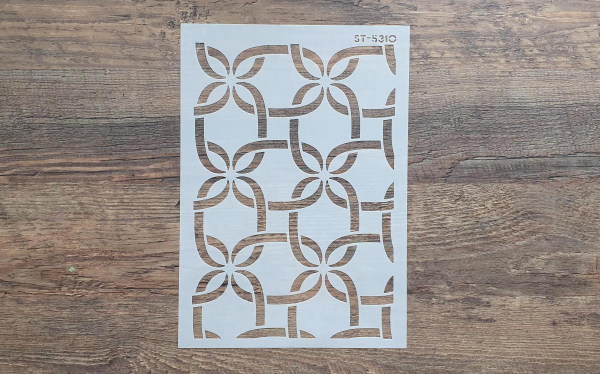 Schablone mit grafischem Schlingenmuster DIN A 4