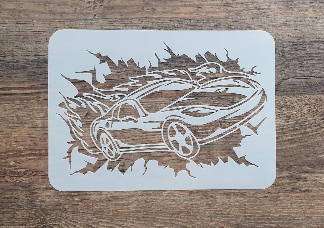 Schablone Sportwagen DIN A 4