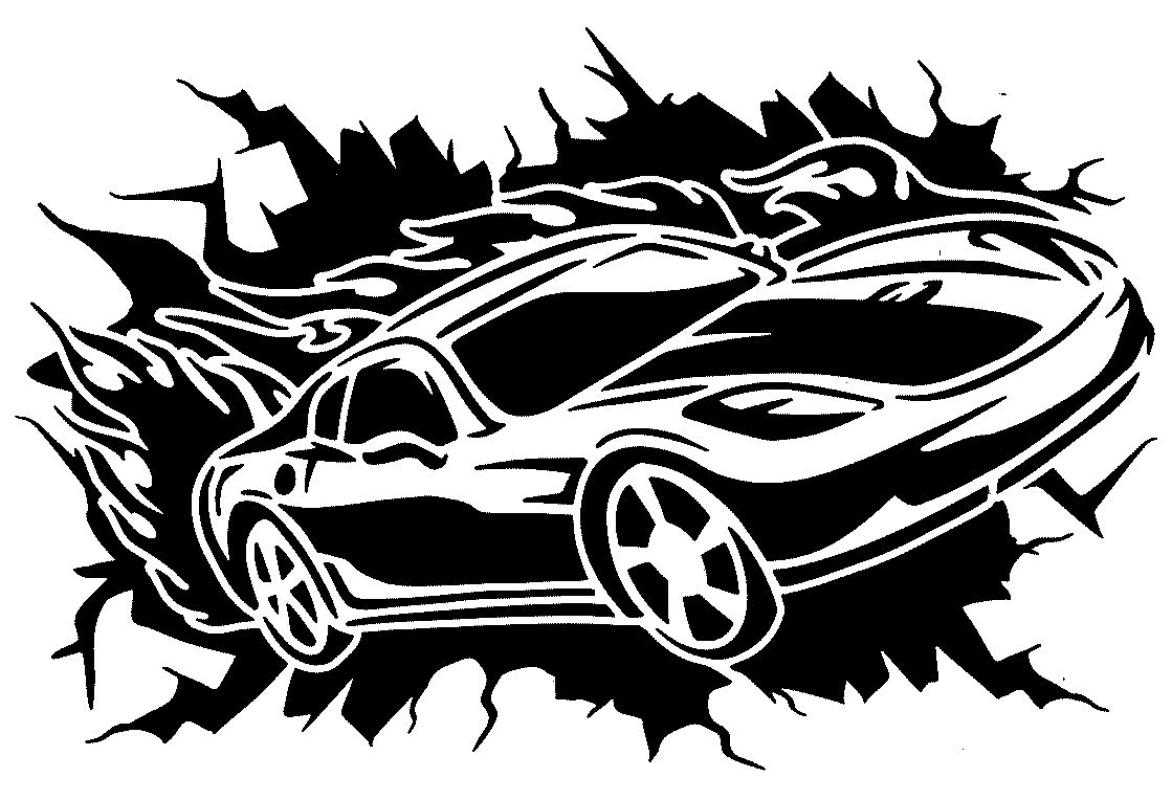 Schablone Sportwagen DIN A 4