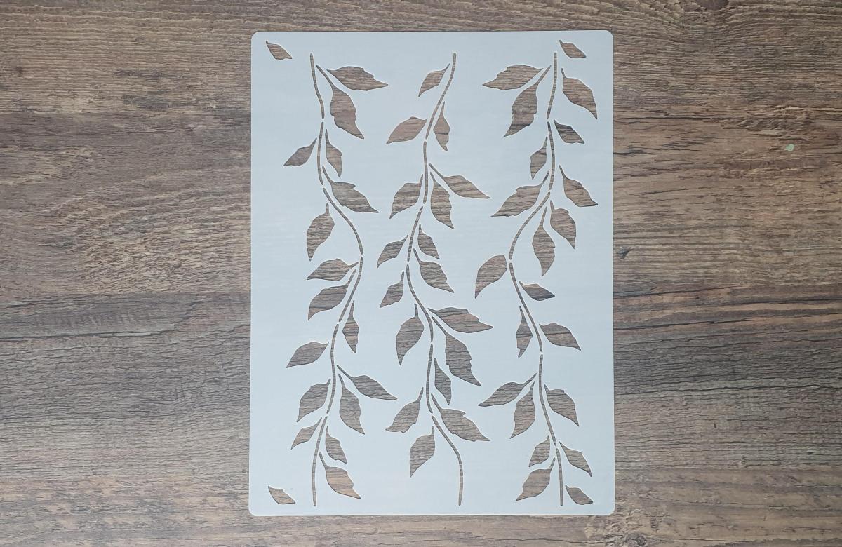 Schablone mit Blätterranke Zweig DIN A 4