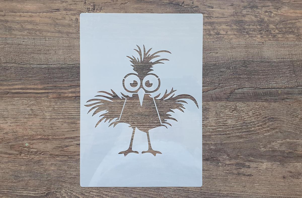Schablone Vögel witzig