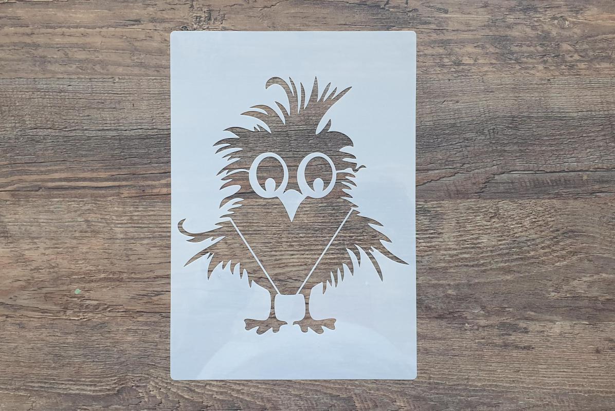Schablone Vögel witzig