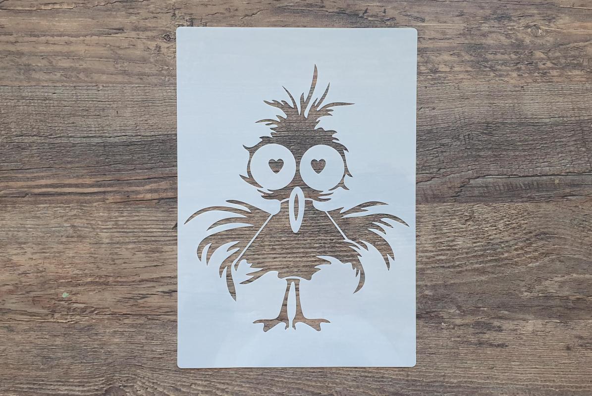 Schablone Vögel witzig