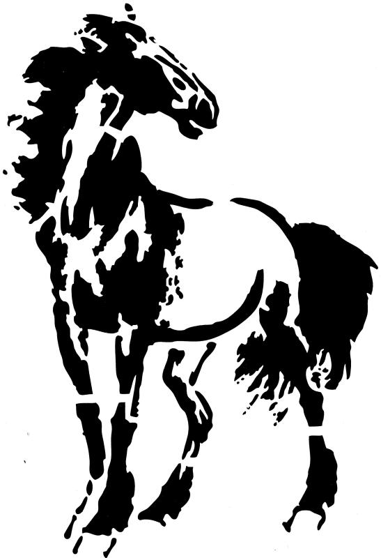 Malschablone stehendes Pferd