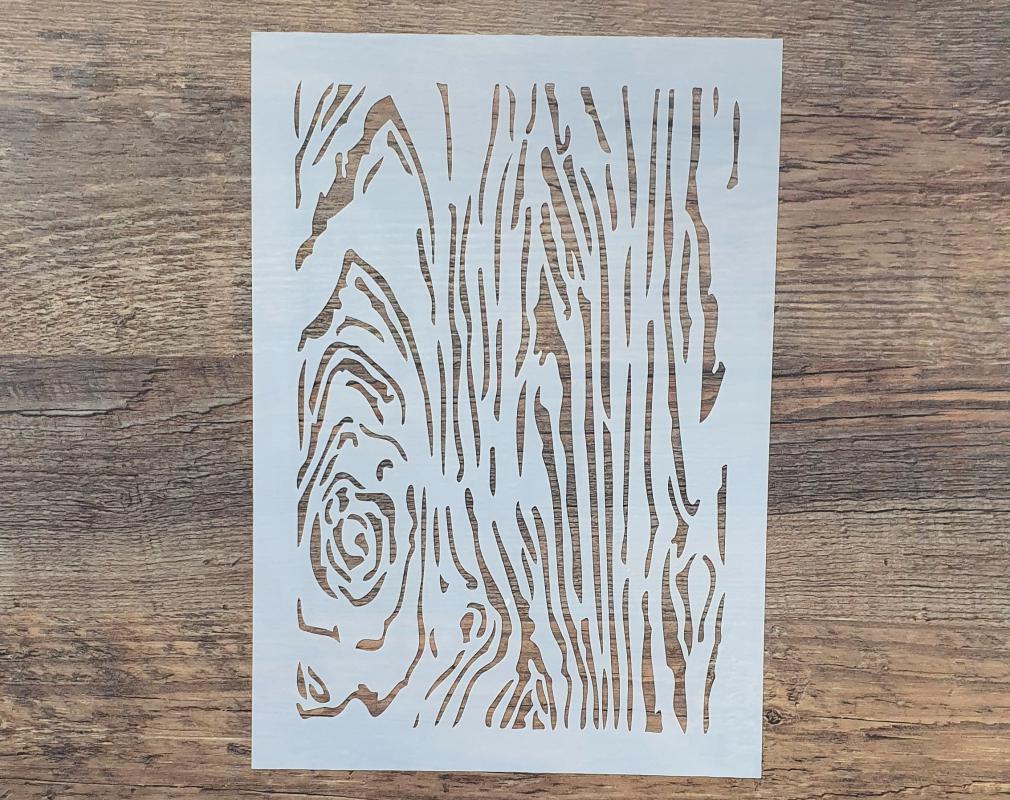 Schablone mit Holzstruktur II Muster DIN A 4