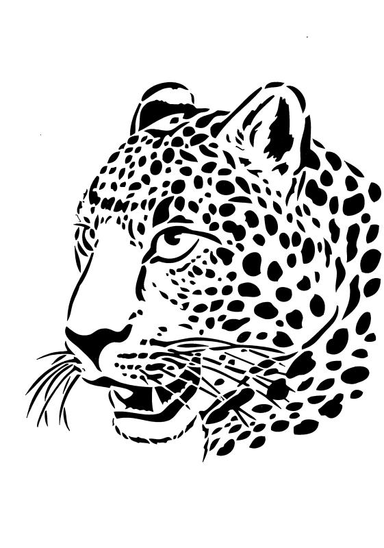 Schablone Leopardenkopf DIN A 4