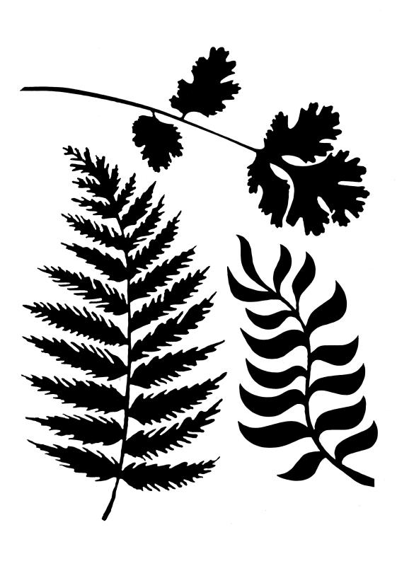 Schablone mit verschiedenen Blättern (Wald) DIN A 4