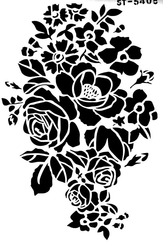 Schablone Blumenstrauß mit Rosen DIN A 4