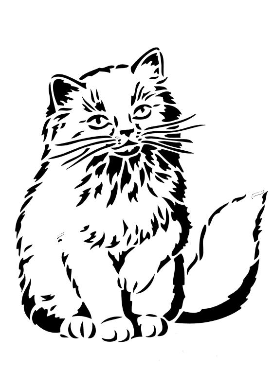Schablone mit sitzender Katze DIN A 4