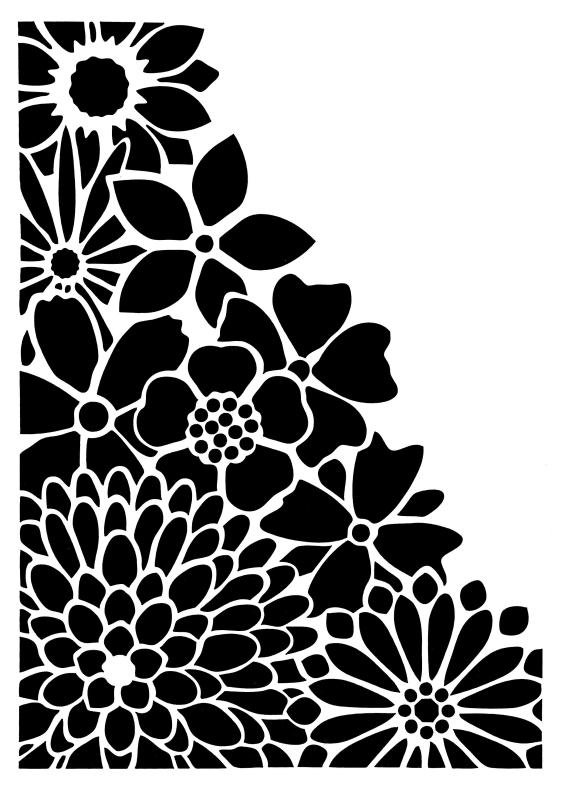 Schablone mit floralem Eckornament DIN A 4