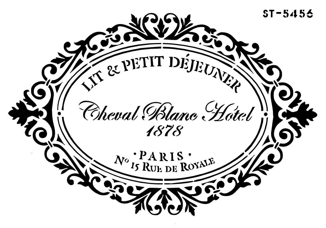 Schablone Hotel Cheval Blanes Emblem DIN A 4