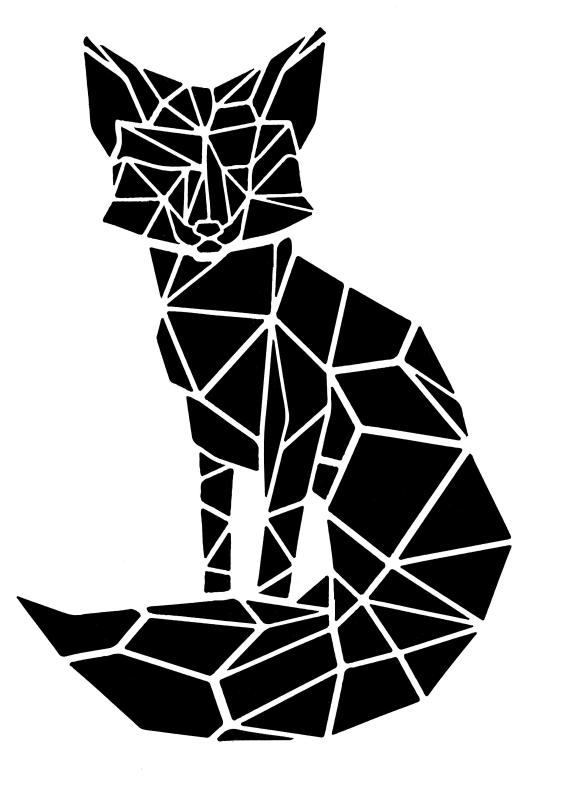 Schablone kubistischer Fuchs aus Linien DIN A 4 - Kopie