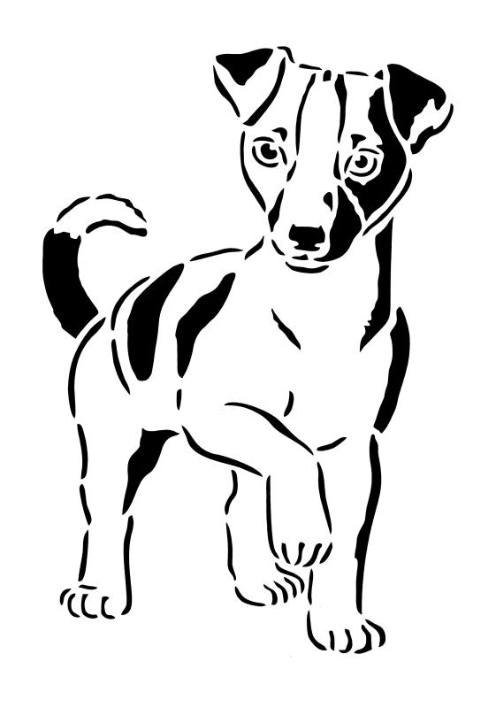 Schablone mit Terriermix Hund DIN A 4