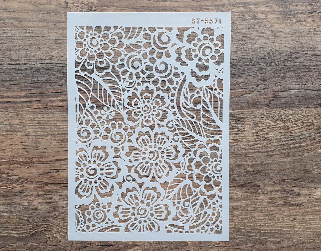 Schablone Blumenmuster Blüten Pflanzen DIN A 4