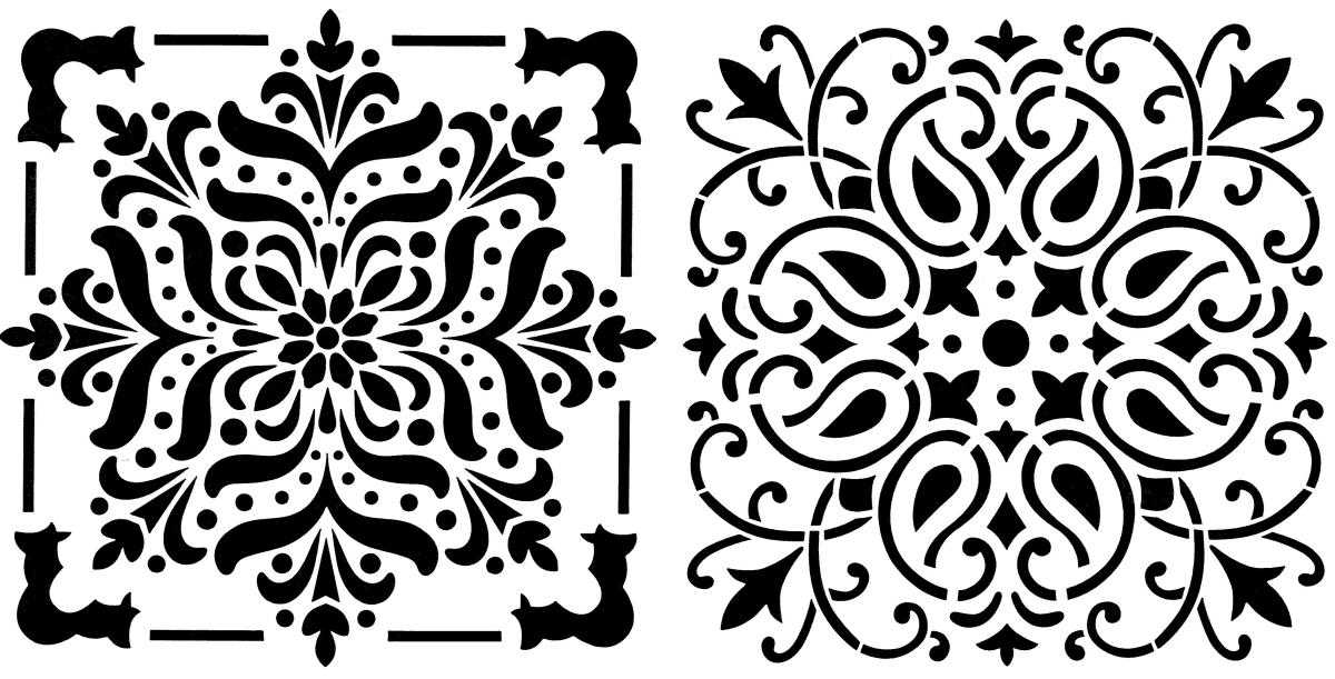 Set mit 2 Schablonen Mandala (14) 15x15cm
